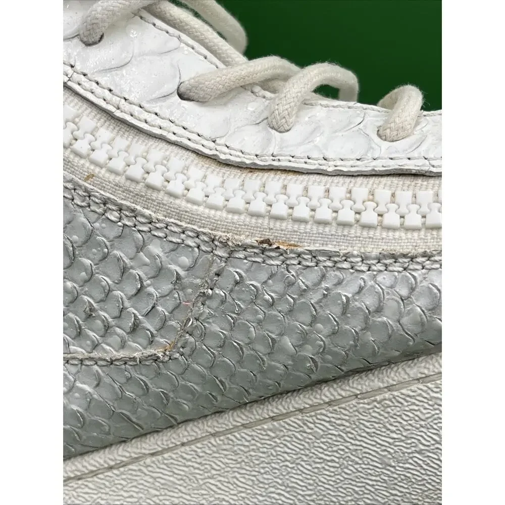 Giuseppe Zanotti Men's Croc Embossed Leather High Top Sneakers White Sz 44